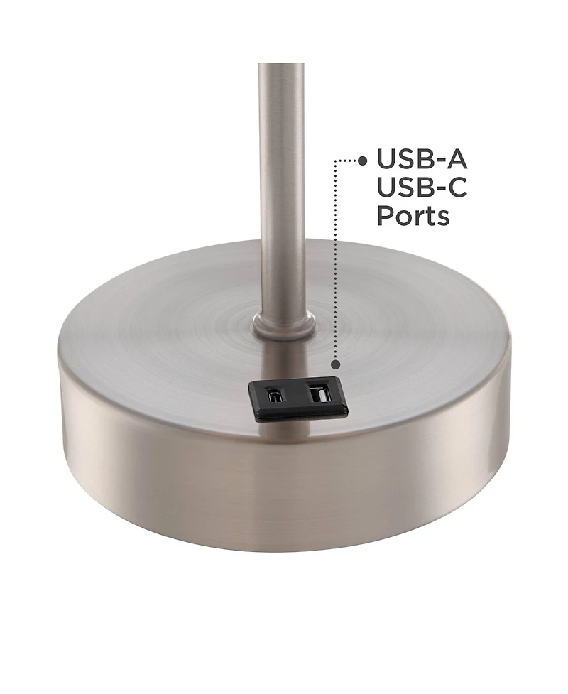 360 Lighting Justin Modern Accent Table Lamps 18" High Set of 2 with Usb Charging Port and Table Top Dimmers for Bedroom Home Desk