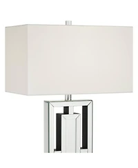 360 Lighting 29" Tall Rectangular Modern End Table Lamp Mirrored Glass Finish Metal Living Room Bedroom