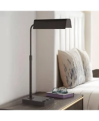 360 Lighting Harris 25 1/2" High Pharmacy Modern Desk Lamp Usb Port Ac Power Outlet Finish Metal Home Office Charging