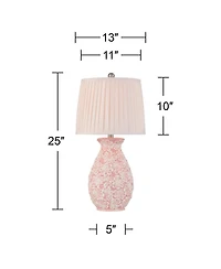 360 Lighting Buttercup 25"H Flowers Ceramic Table Lamp with Dimmer