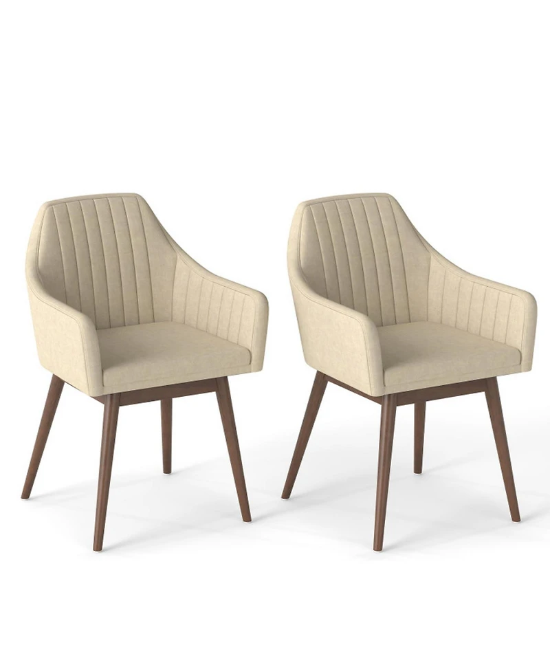Gouun Set of 2 Upholstered Accent Dining Chairs with Padded Seat and Armrests