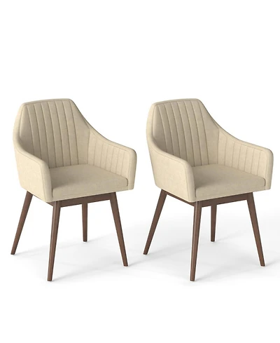 Gouun Set of 2 Upholstered Accent Dining Chairs with Padded Seat and Armrests