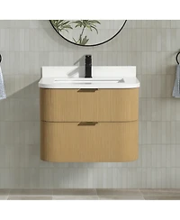 Ari Bath Chantal 30" Floating Bathroom Vanity Oak