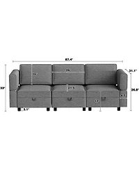 gaomon Convertible Sectional Sofa with Reversible Chaise, Chenille Modular Couch with Storage