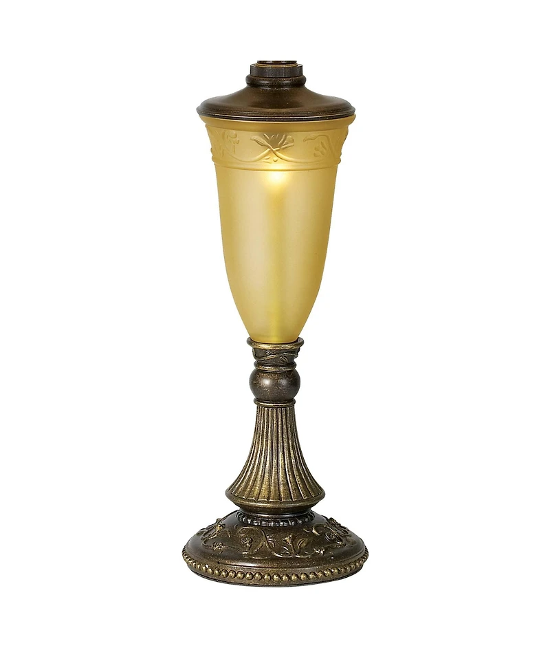 Kathy Ireland Sorrento Traditional Table Lamp 30" Tall Antique Bronze Glass with Usb Dimmer Nightlight Flared Bell Shade