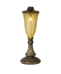 Kathy Ireland Sorrento Traditional Table Lamp 30" Tall Antique Bronze Glass with Usb Dimmer Nightlight Flared Bell Shade