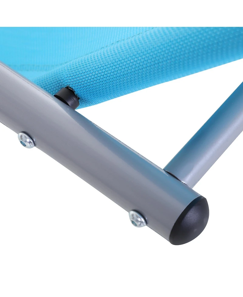 Outsunny Zero Gravity Rocking Chair Outdoor Chaise Lounge Chair Recliner Rocker with Detachable Pillow & Durable Weather-Fighting Fabric for Patio, De