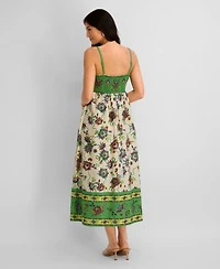 Siena Women's Printed Square-Neck Sleeveless Maxi Dress