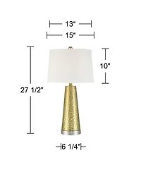 Possini Euro Design Possini Euro Croley 27 1/2" High Hammered Usb Table Lamp Set of 2