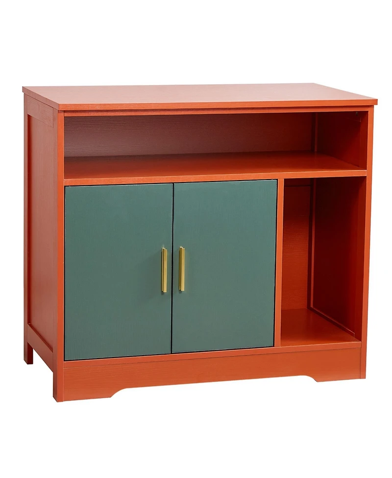 Zeus & Ruta 31 in Hidden Cat Litter Box Enclosure with Shelf Storage Modern Wooden Cabinet for Living Room