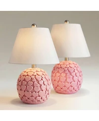 360 Lighting Aurora 17 1/4"H Hearts Ceramic Table Lamp Set of 2 with Dimmer