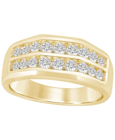 Macy's Men's Lab Grown Diamond (1 ct. t.w.) Ring Gold Vermeil Over Sterling Silver