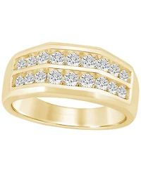 Macy's Men's Lab Grown Diamond (1 ct. t.w.) Ring Gold Vermeil Over Sterling Silver