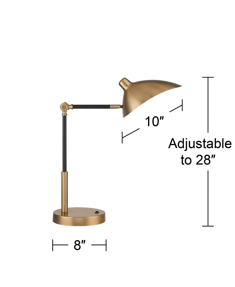360 Lighting Colborne 28" Tall Mid Century Modern Desk Lamps Set of 2 Usb Port Adjustable Led