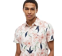 Tommy Hilfiger Men's Slub Jersey Allover Print Regular-Fit Polo Shirt