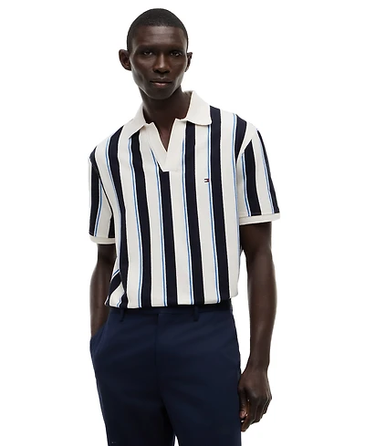 Tommy Hilfiger Men's Crepe V-Neck Polo Shirt
