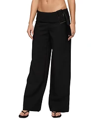 Edikted Women's Cerise Buckle Low Rise Baggy Pants