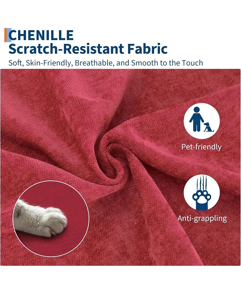 Gaomon Modular Sectional Sofa L-Shaped Couch with Movable Ottoman- Convertible Chenille Sofa