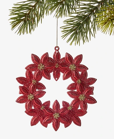 Holiday Lane Christmas Glitters Poinsettia Ornament, Macy's Exclusive