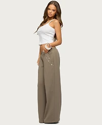 Edikted Women's Zania Iridescent Button Sweatpants