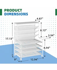 Yigii 7 Tier Desk File Organizer 2 Pack Letter Tray Paper Mesh Office Home School