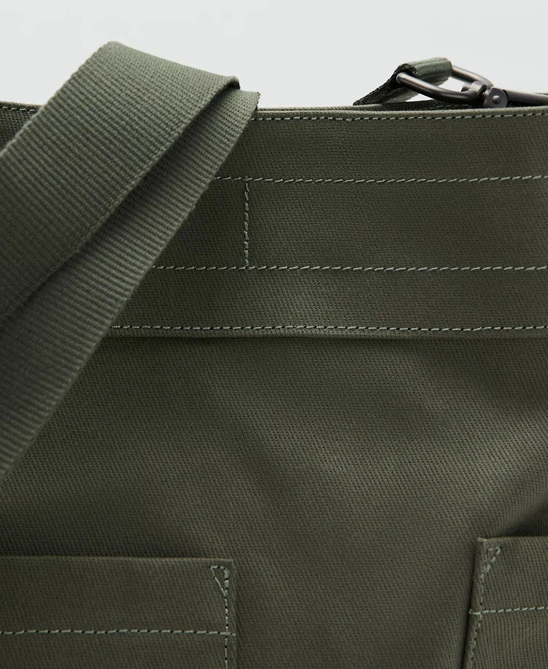 Mango Men's Pockets Cotton Tote Bag