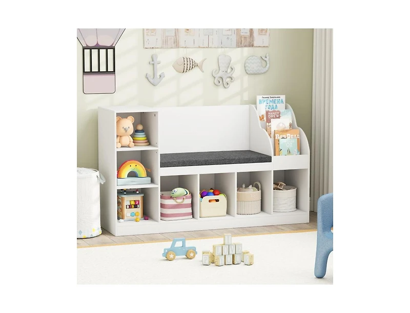 Slickblue 3-in-1 Standing Kids Bookcase with Reading Nook and Storage