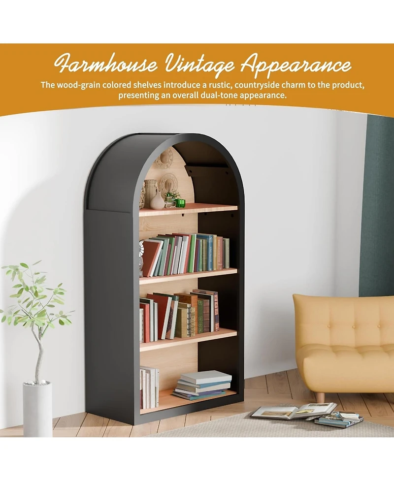 Rainsken 43" Arched Bookshelf