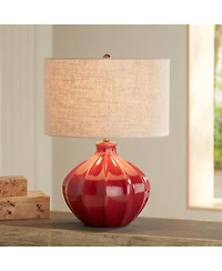 360 Lighting Gordy 20 1/2" High Small Mid Century Modern Accent Table Lamp Red Ceramic Single Living Room Bedroom Colors May Vary