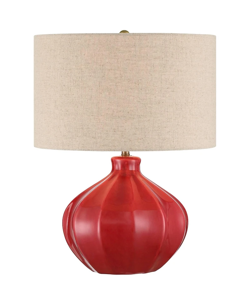 360 Lighting Gordy 20 1/2" High Small Mid Century Modern Accent Table Lamp Red Ceramic Single Living Room Bedroom Colors May Vary