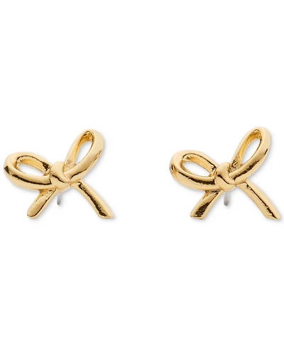 kate spade new york Cubic Zirconia Girlie Pearlie Mini Bow Stud Earrings (Also Available Silver-Tone)