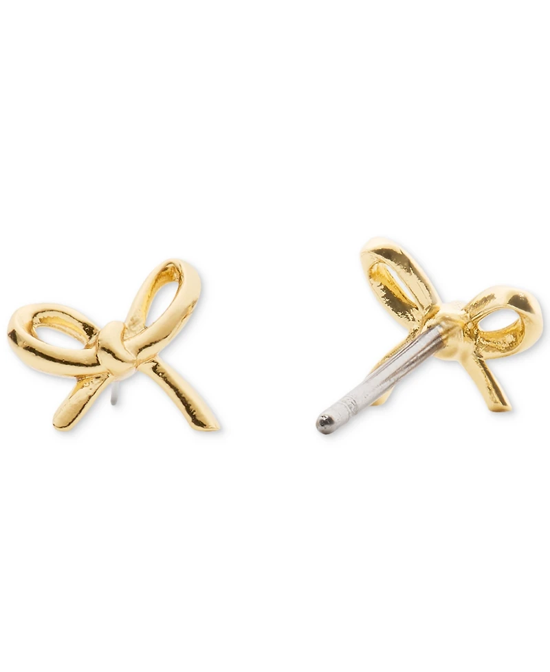 kate spade new york Cubic Zirconia Girlie Pearlie Mini Bow Stud Earrings (Also Available Silver-Tone)