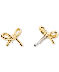 kate spade new york Cubic Zirconia Girlie Pearlie Mini Bow Stud Earrings (Also Available Silver-Tone)