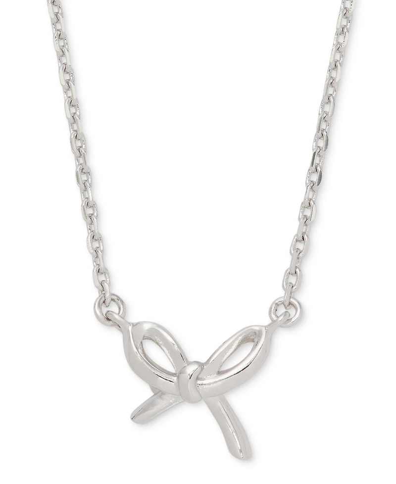 kate spade new york Girlie Pearlie Cubic Zirconia Mini Bow Pendant Necklace