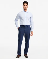 Tayion Collection Men's Classic-Fit Blue & Red Plaid Suit Separate Pants