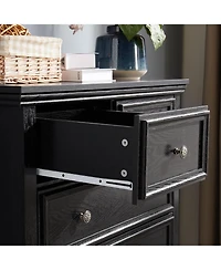 Flynama Stylish 6 Drawer Dresser Farmhouse Cabinet with Metal Slide Rails Anti Tipping Device for Home Use