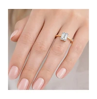 Dloria Valentina Moissanite 3 ct. t.w. Emerald Cut Solitaire Ring Gold Vermeil