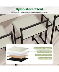 Gymax 26'' Stackable Counter Height Bar Stools Set of w/Back Metal Frame and Footrest