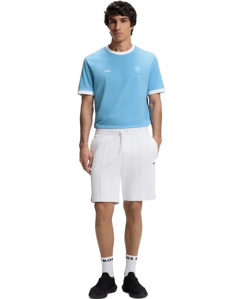 Boss by Hugo Men's Stretch-Cotton Argentina Country Flag Logo T-Shirt