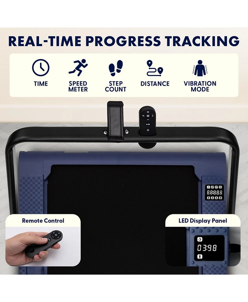 Squatz 2-in-1 Walking Pad Treadmill with Vibration Plates (SQWPVH15BL)