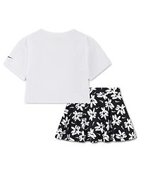 Nike Girls' 2T-4T Short-Sleeve T-Shirt and Skort, 2-Piece Set