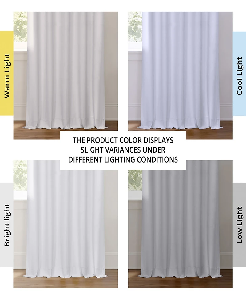 Half Price Drapes White Performance Linen Hotel Blackout Curtain