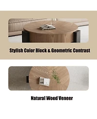 Rainsken 31.5'' Round Coffee Table with Hidden Storage