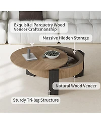 Rainsken 31.5'' Round Coffee Table with Hidden Storage