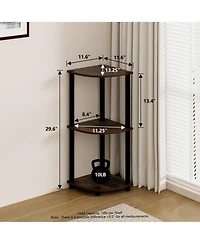 Homlux 3 Tier Decorative Corner Bookshelf Display Rack
