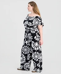 Jolie & Joy Trendy Plus Size Off-The-Shoulder Jumpsuit