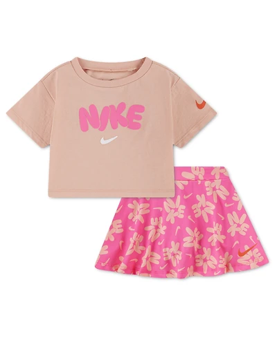 Nike Baby Girls' Bold Play Short-Sleeve T-Shirt and Flared Skirt, 2-Piece Set