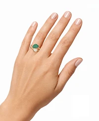 Macy's Lab Grown Ruby (3/4 ct. t.w.) & White Sapphire (1/4 Ring 14k Gold Over Sterling Silver (Also Available Emerald Sapp