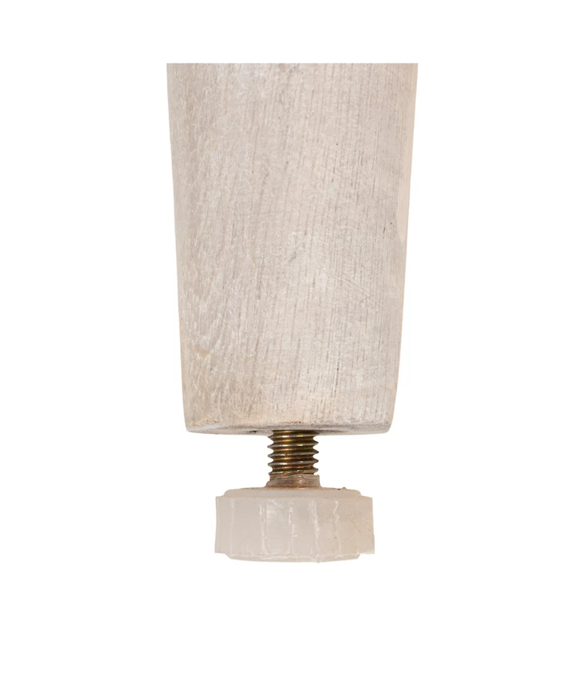 Storied Home Round 23" Wood End Table with 2-Woven Cane Shelves