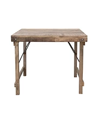 Storied Home 36" Wood Square Folding Table